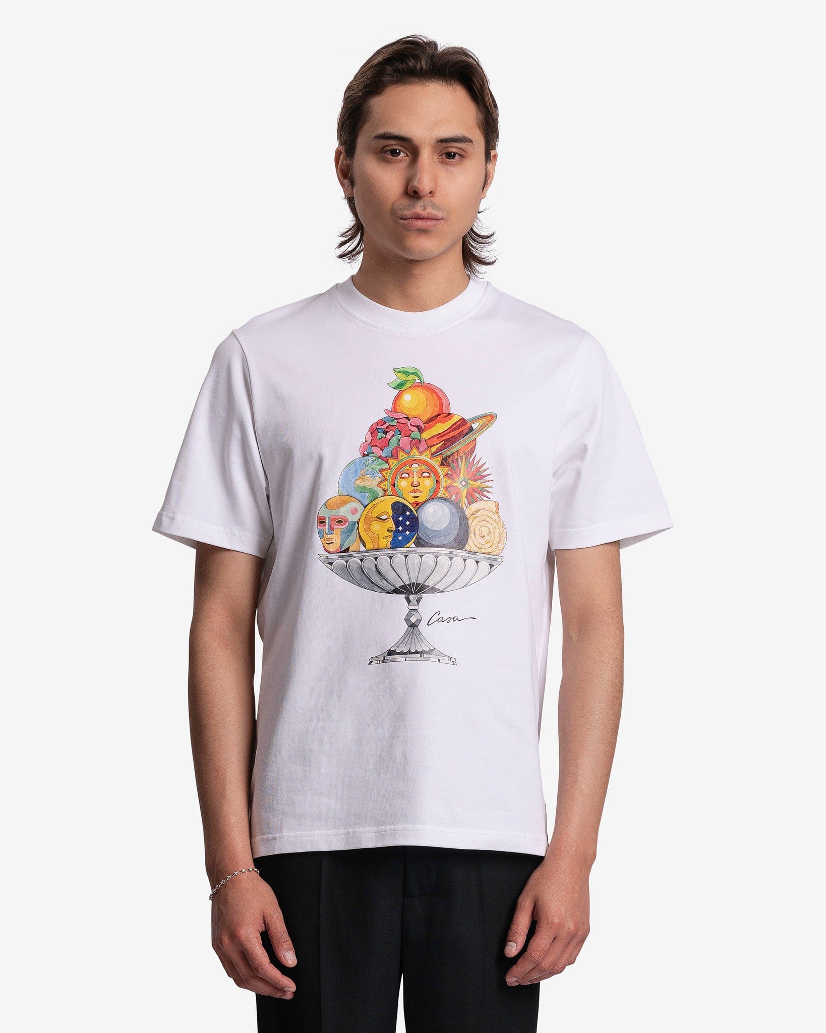 Casablancabrand Celestial Pyramid Fruit Bowl T-shirt In White for Men