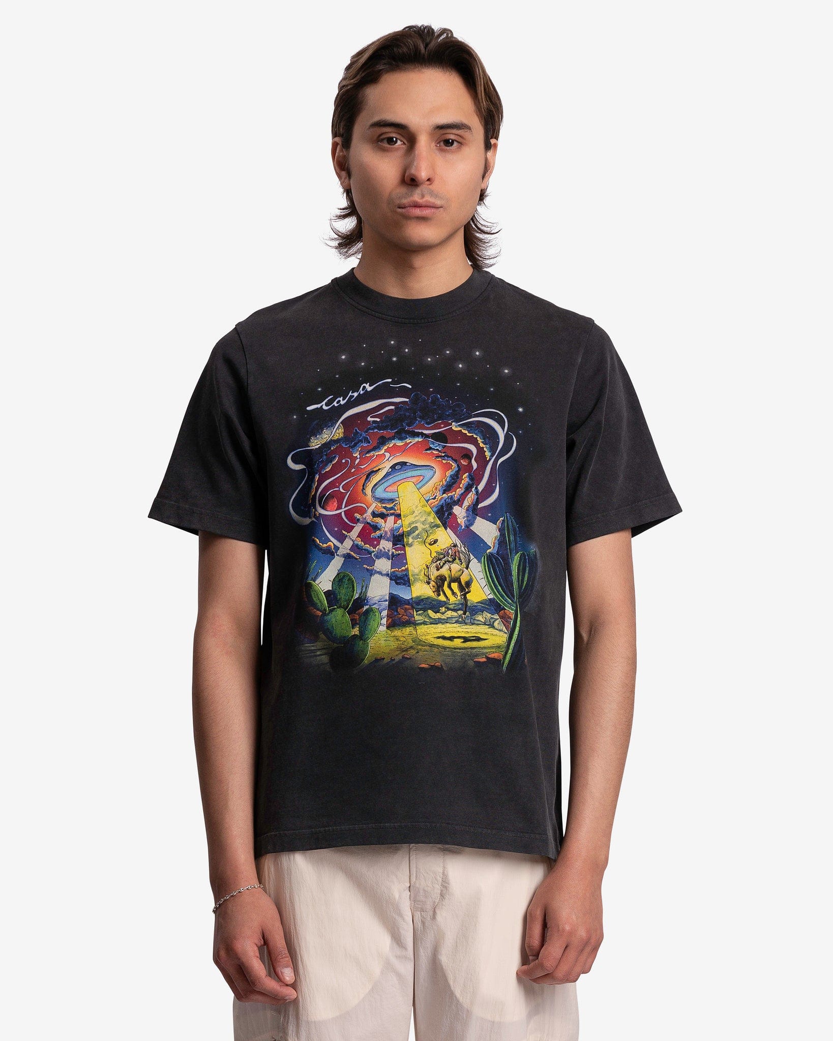 Cowboy de L Espace T Shirt in Faded Black