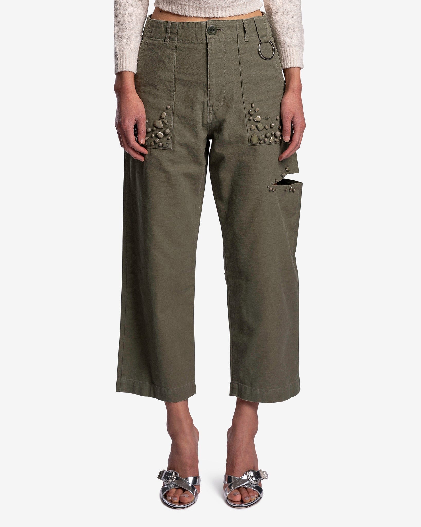 Decorative Baker Pants in Khaki