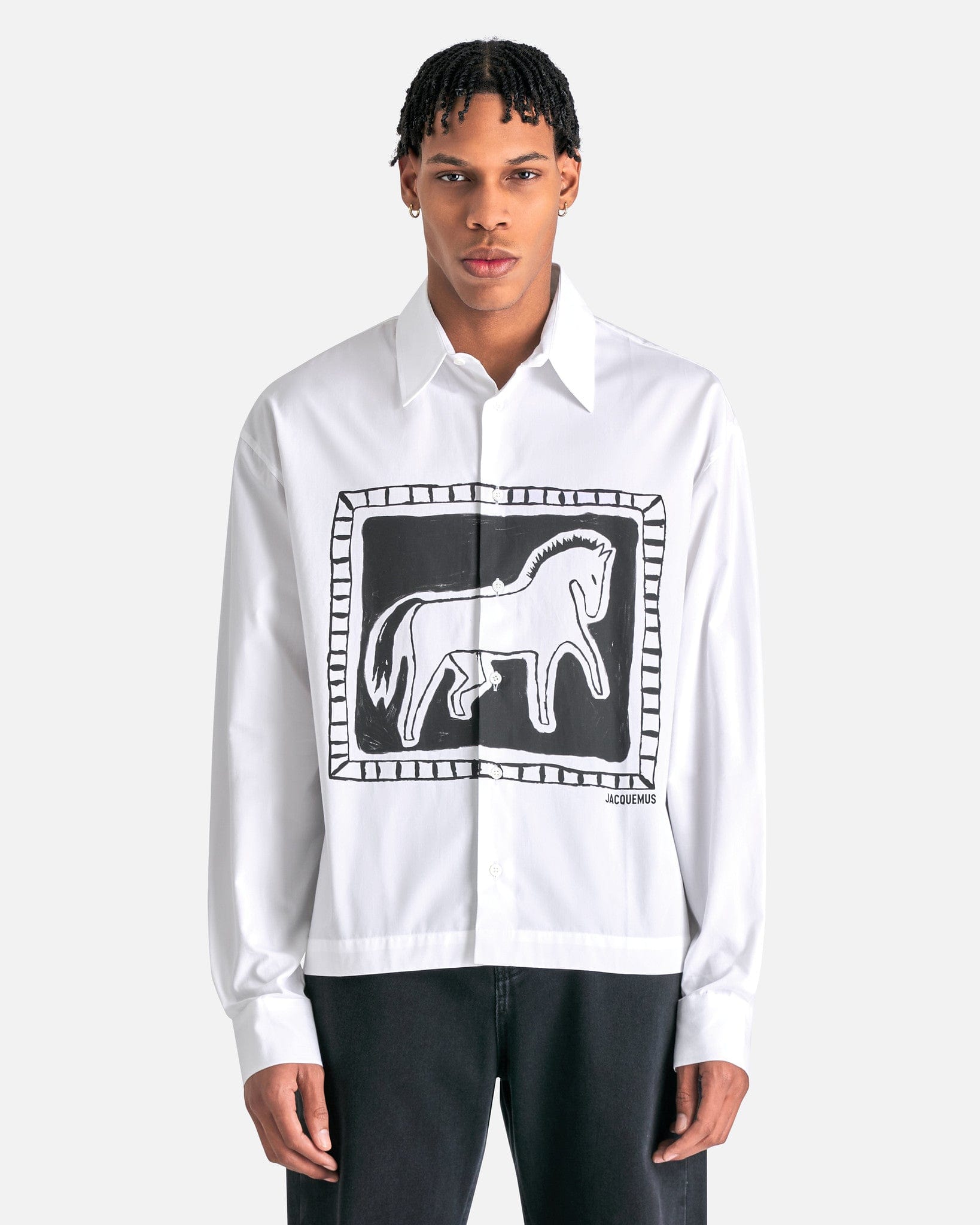 La Chemise Papier in Print Black & White Horse – SVRN