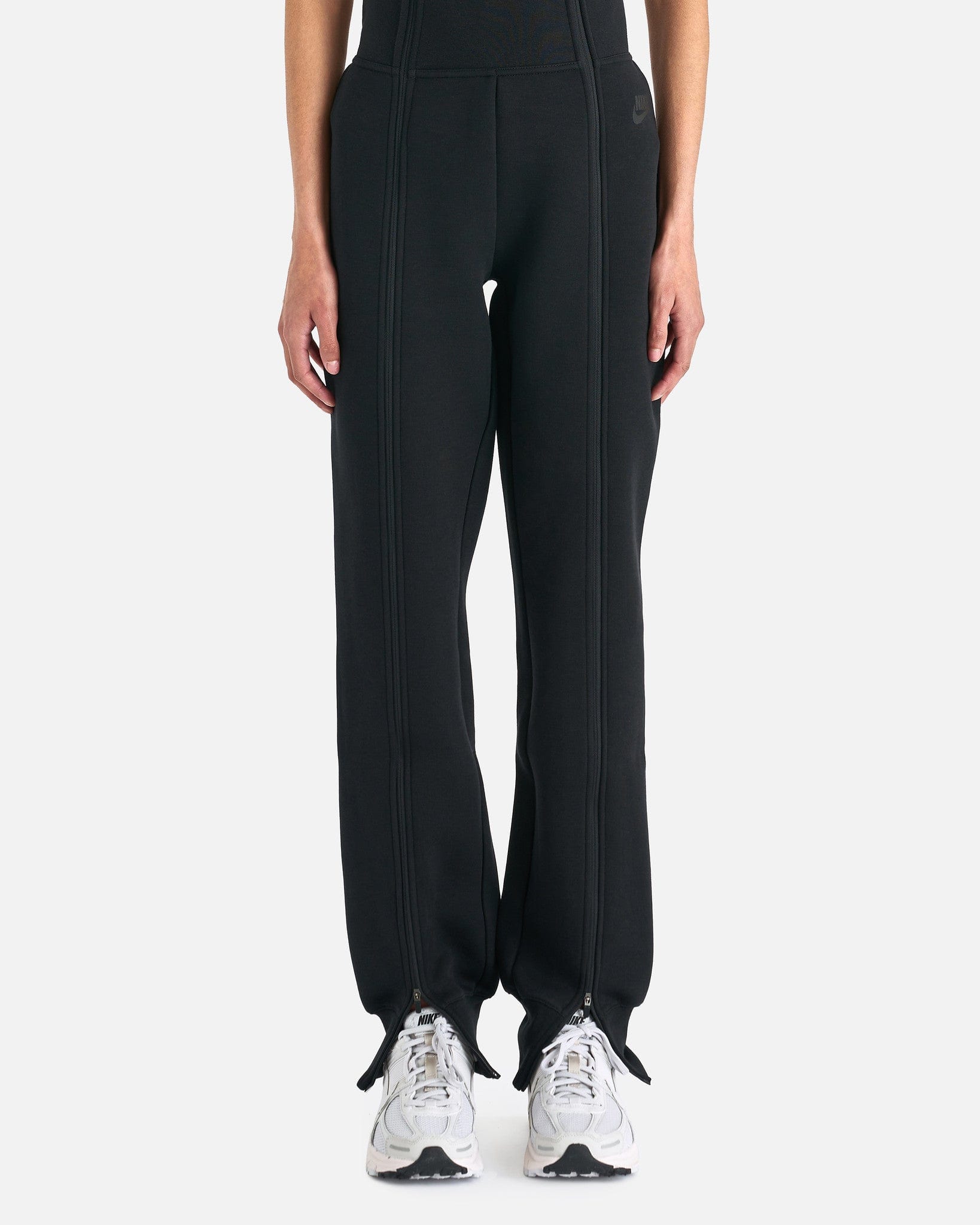 Full Zip High Waist Sweatpants in Black