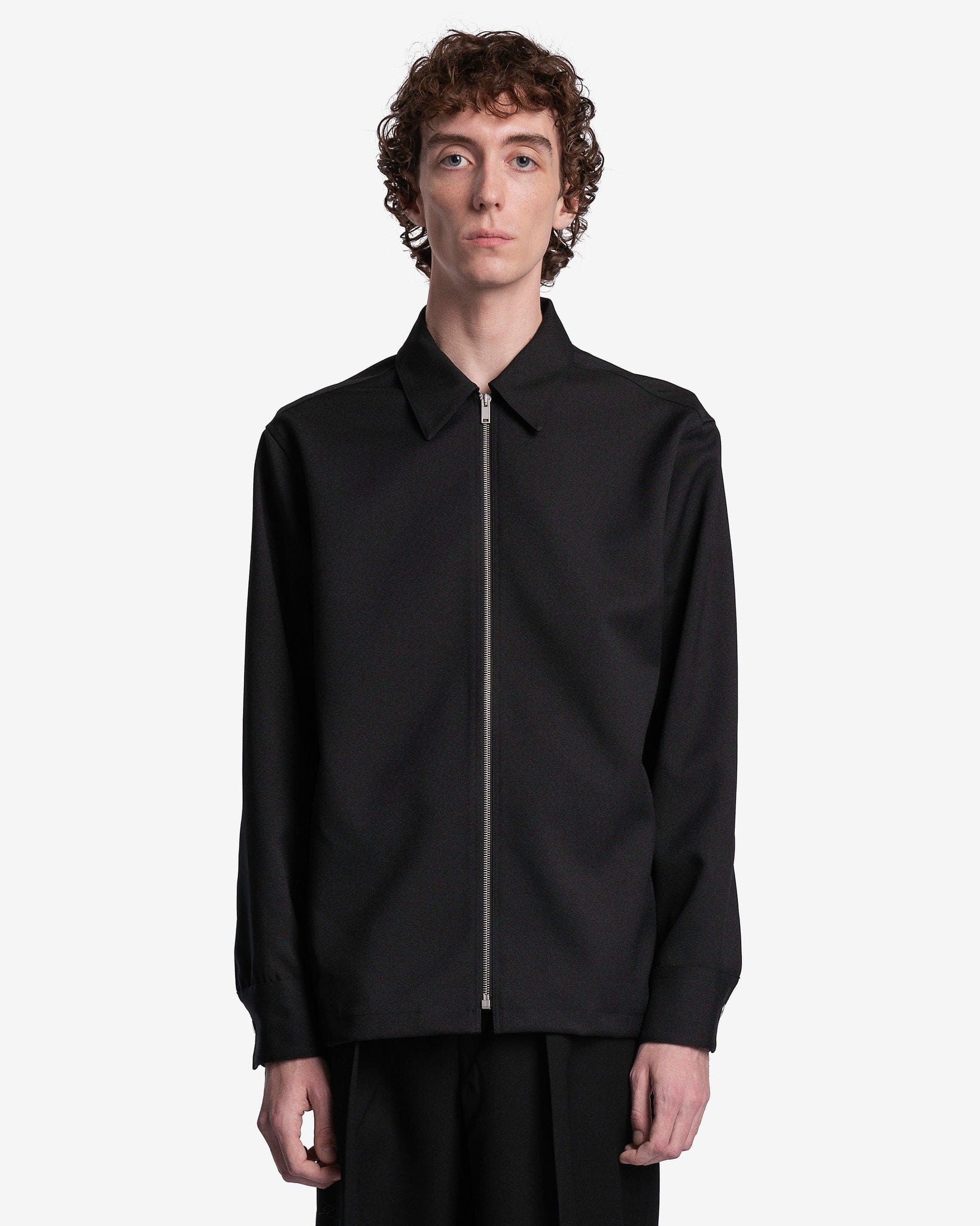 Polyester Gabardine Shirt in Black – SVRN