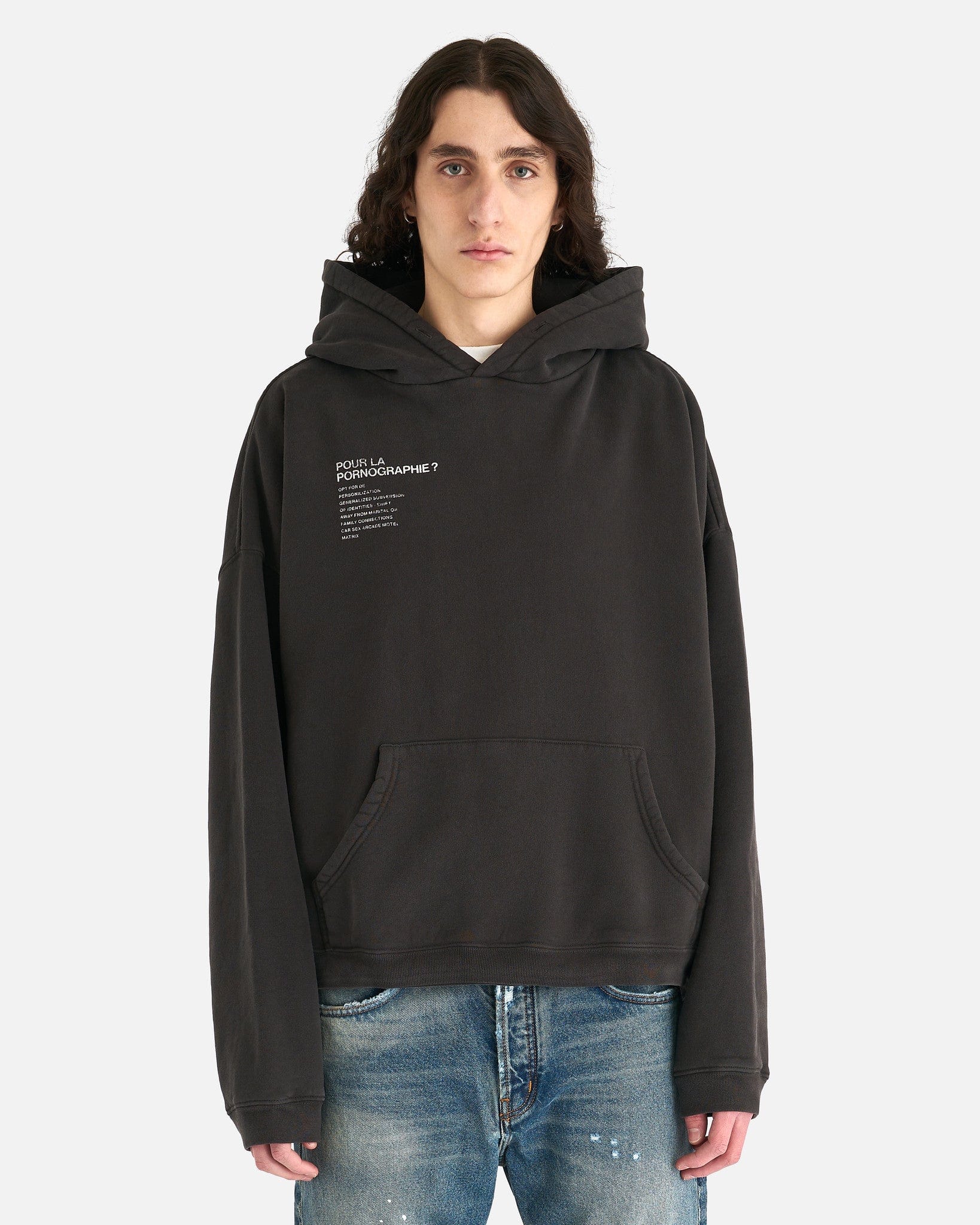 Pour La Pornographie? Hoodie in Faded Black/White