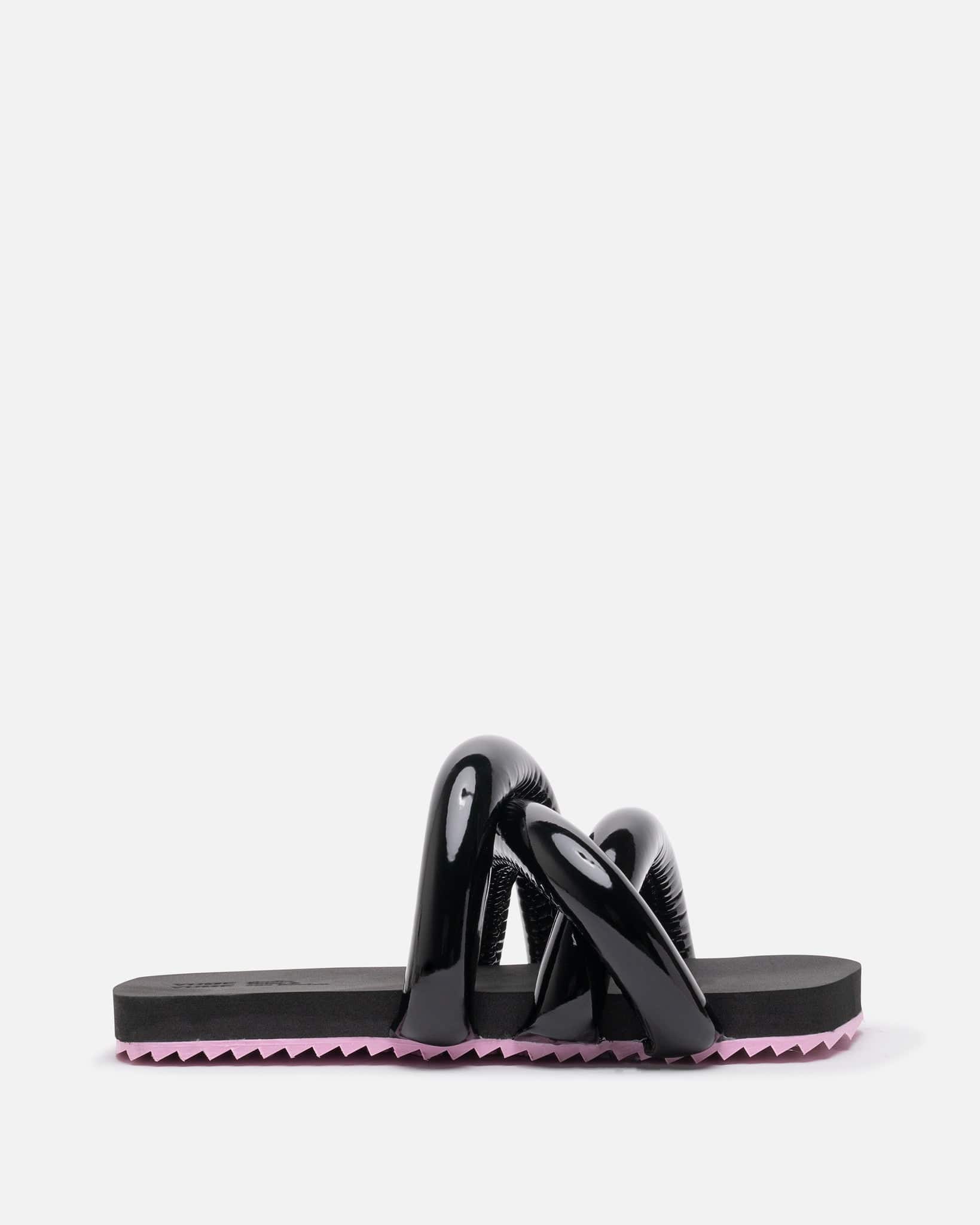 Tyre Slide in Shiny Black/Lilac