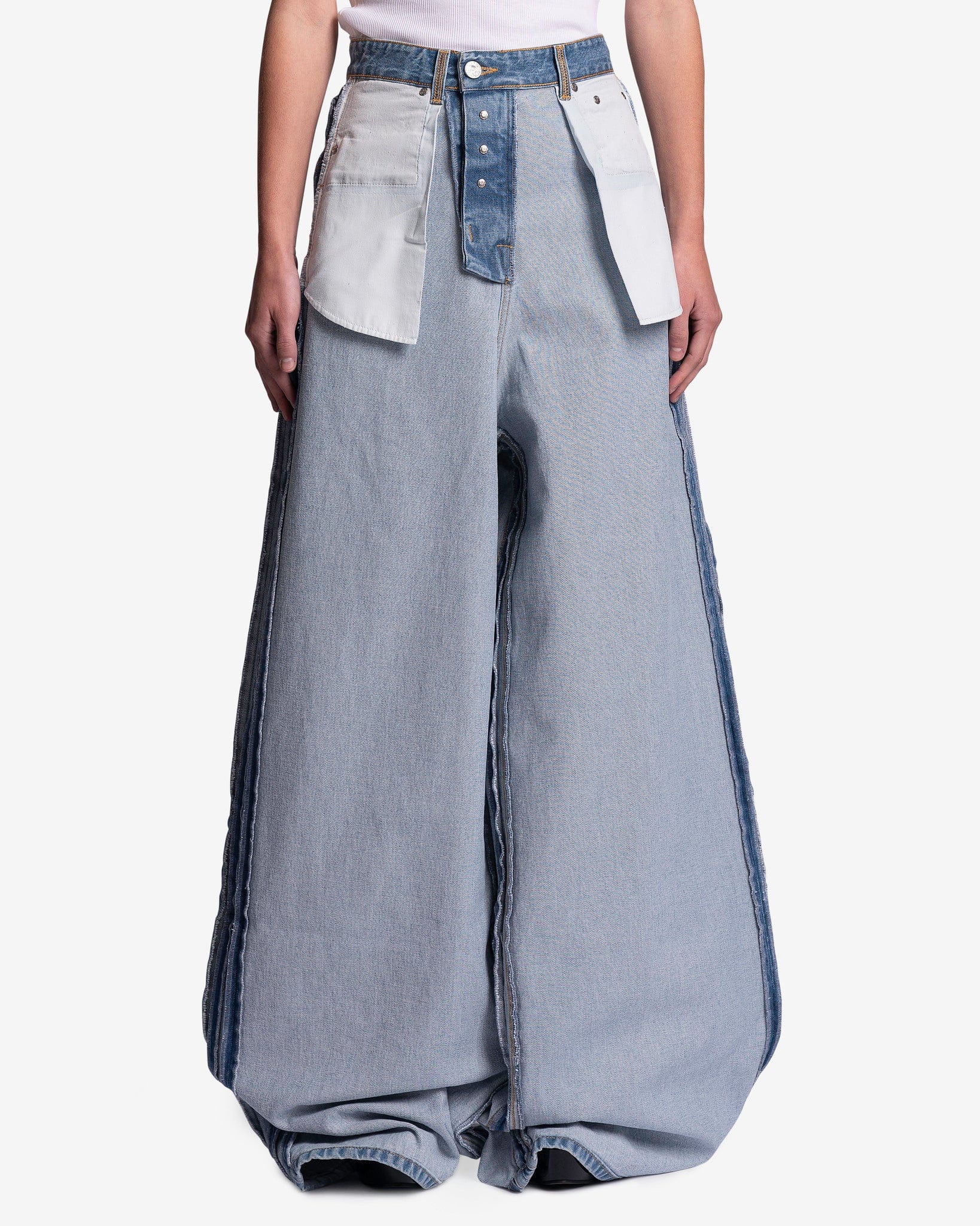 Patchwork straight-leg pants in blue - Kenzo