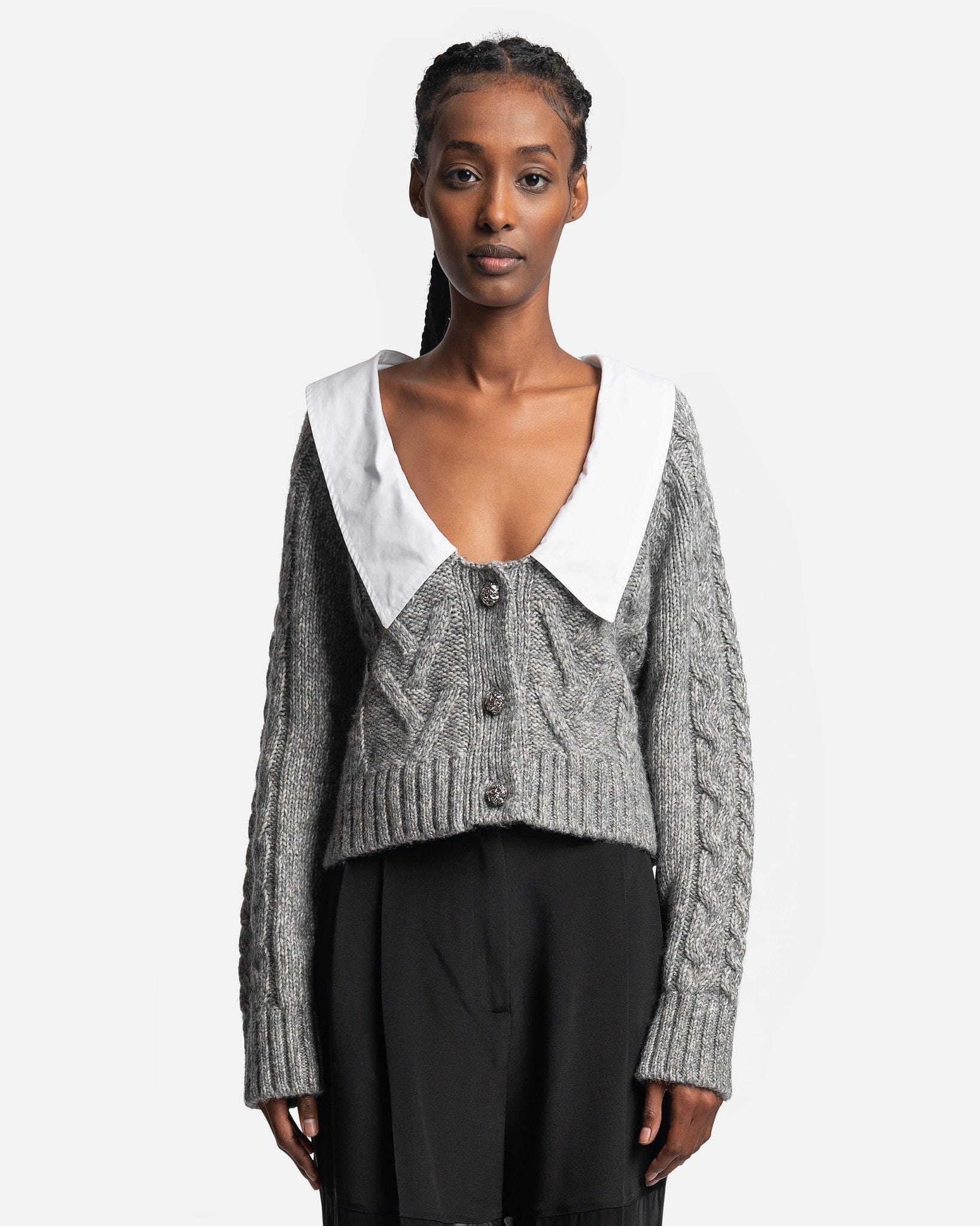 Chunky Cable Cardigan in High Rise – SVRN