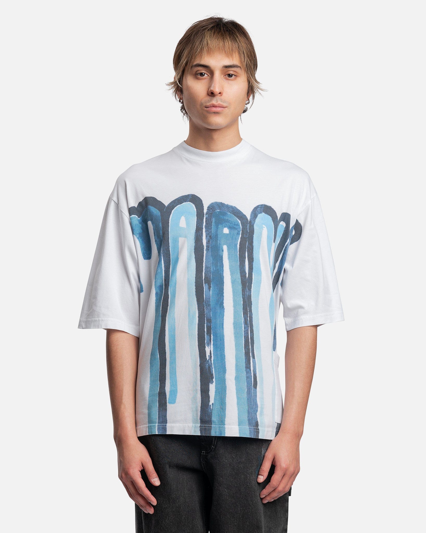 Marni Sweatshirts & T-Shirts, Mens Iconic Damier Print Viscose Jacquard  Bowling Shirt Powder Blu