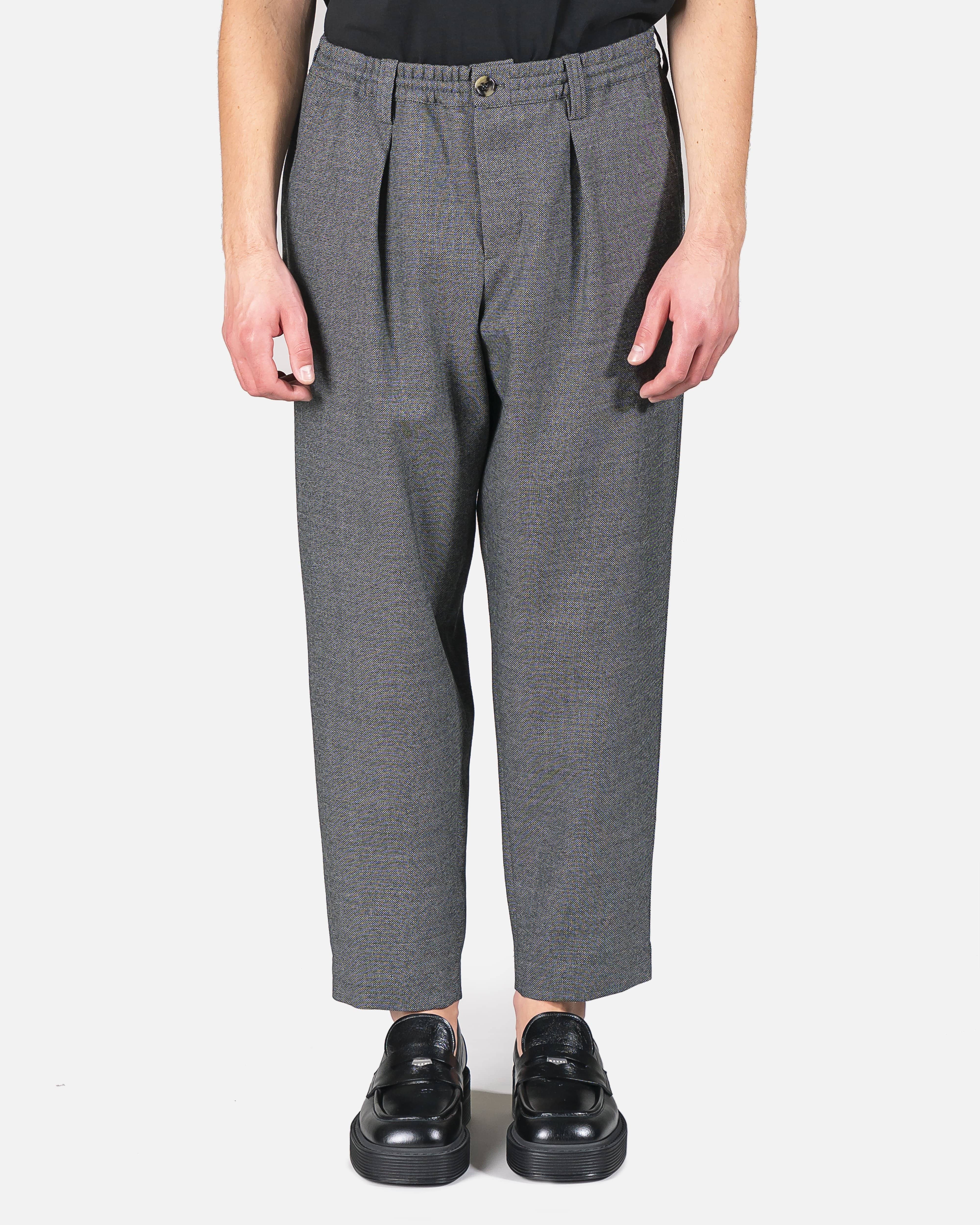 Elasticated Waist Tapered Trousers in Grey