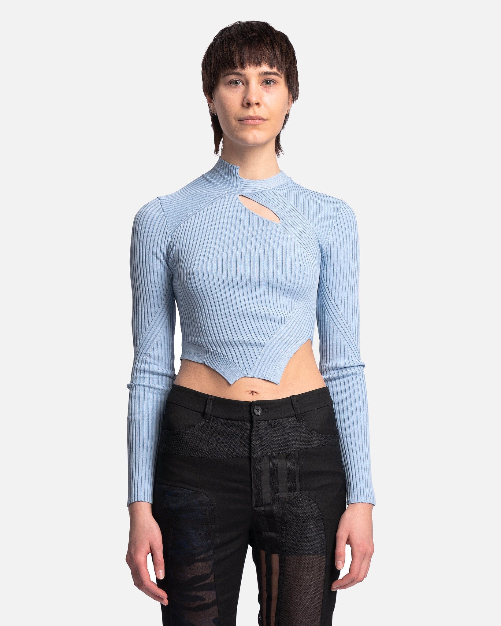 Knit Long Sleeve Top in Blue