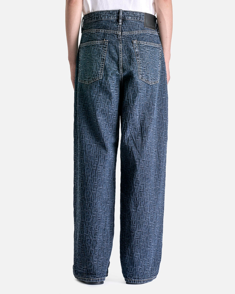 Acne Studios Men's Pants 1981 5-Pocket Monogram Denim in Blue/Black