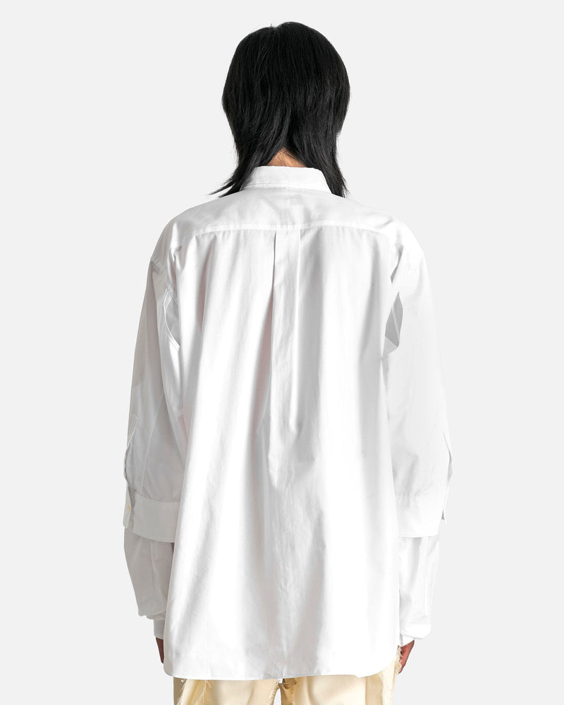 Comme des Garcons HOMME PLUS Men's Shirts 2 Sleeve Broad Shirt in White