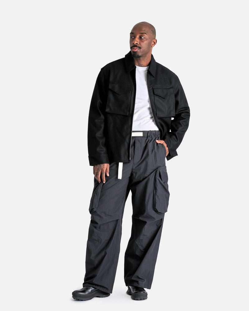 Jil Sander Men's Pants 3-D Patch Pocket Relaxed Fit Trousers in Black