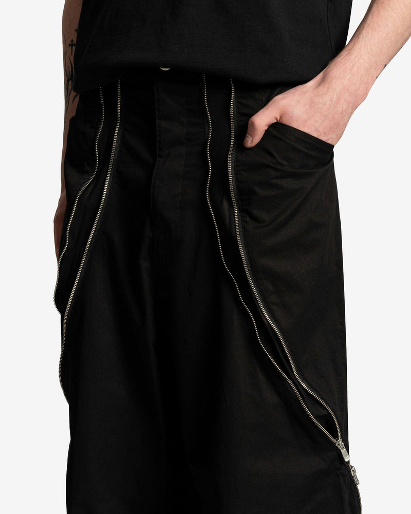 3-Way Zip Trousers in Black