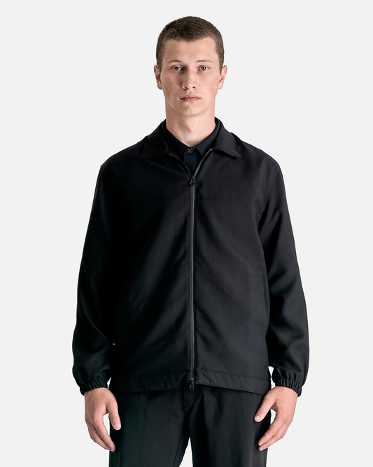 Wool Panelled Jacket in Hard Black