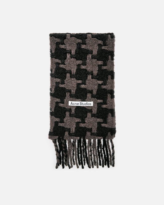 Vadik Pied De Poule Scarf in Black/Grey