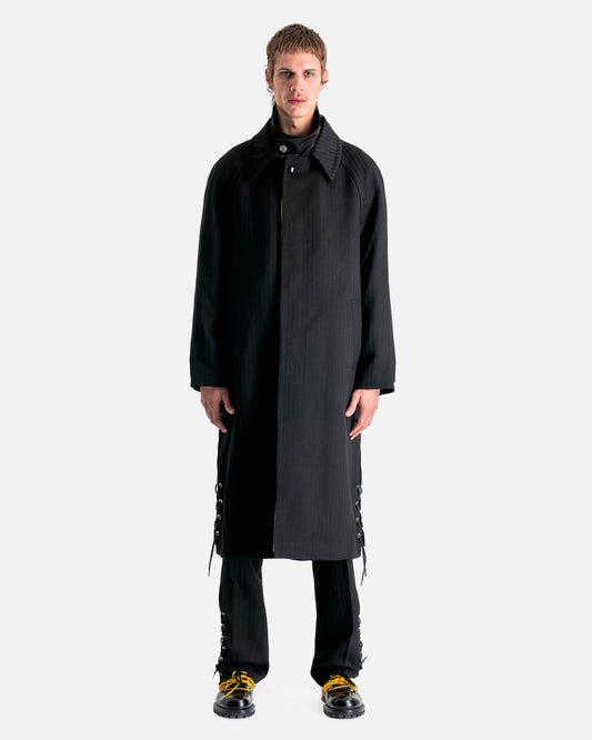 Nuku Overcoat in Black Stripe