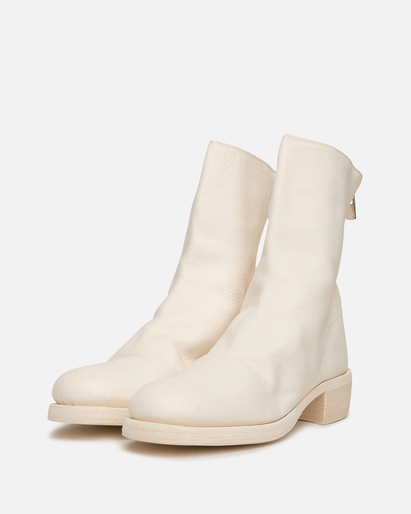 Guidi Men's Boots 788Z Full Grain Back Zip Boot in White