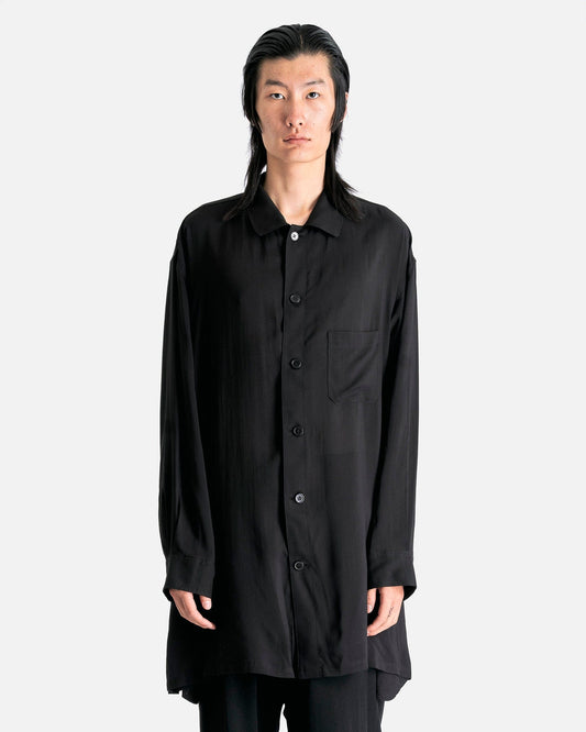 Yohji Yamamoto Pour Homme Men's Shirts A-Open Collar B in Black