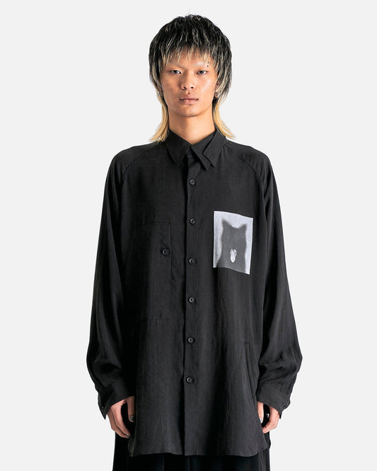 Yohji Yamamoto Pour Homme Men's Shirts A-PT3 PK Double Collar B in Black