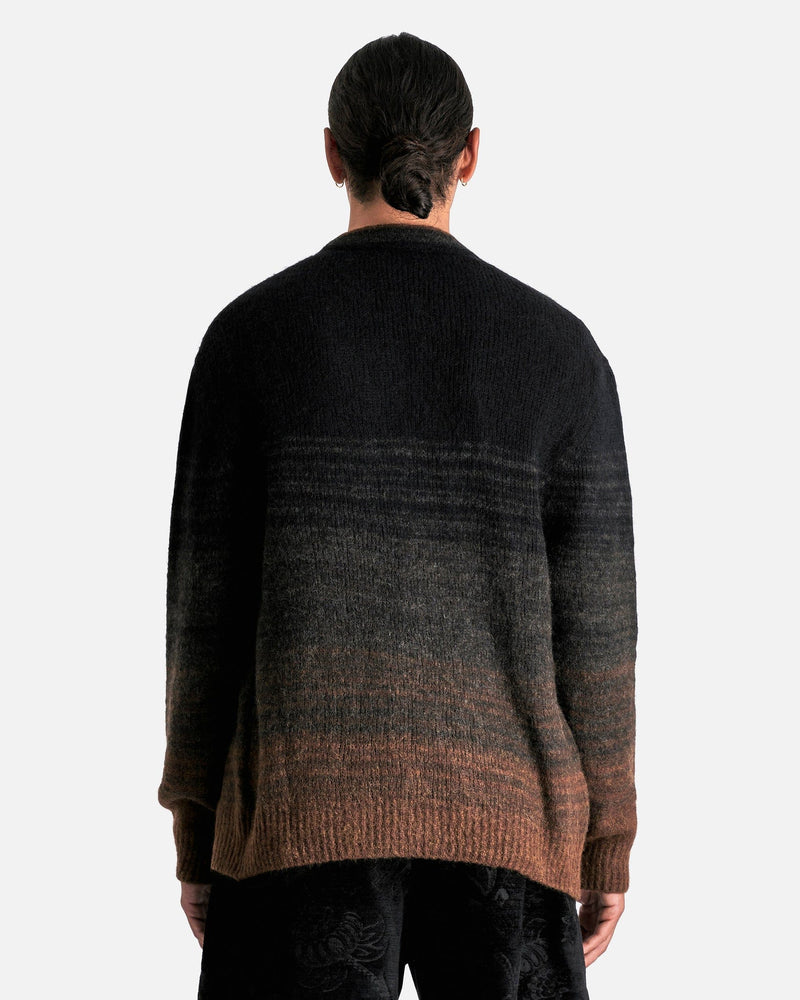 Simone Rocha Men's Tops Alpaca Relaxed Cardigan in Chocolate/Jet