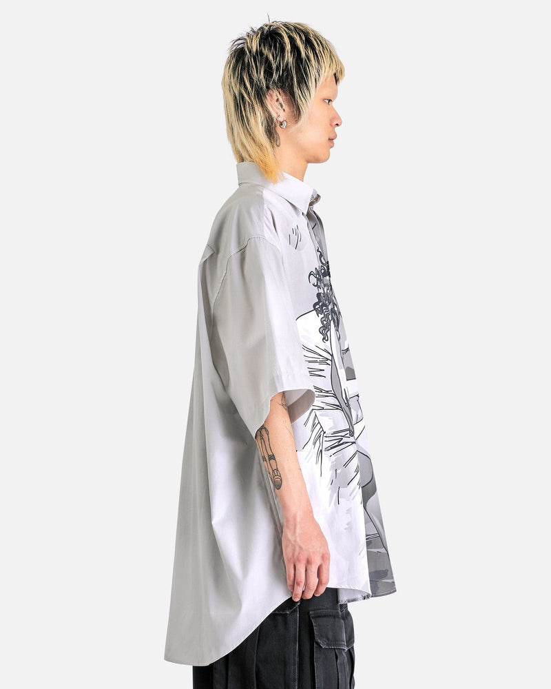 VETEMENTS Men's Shirts Anime Short-Sleeved Shirt in Black/White