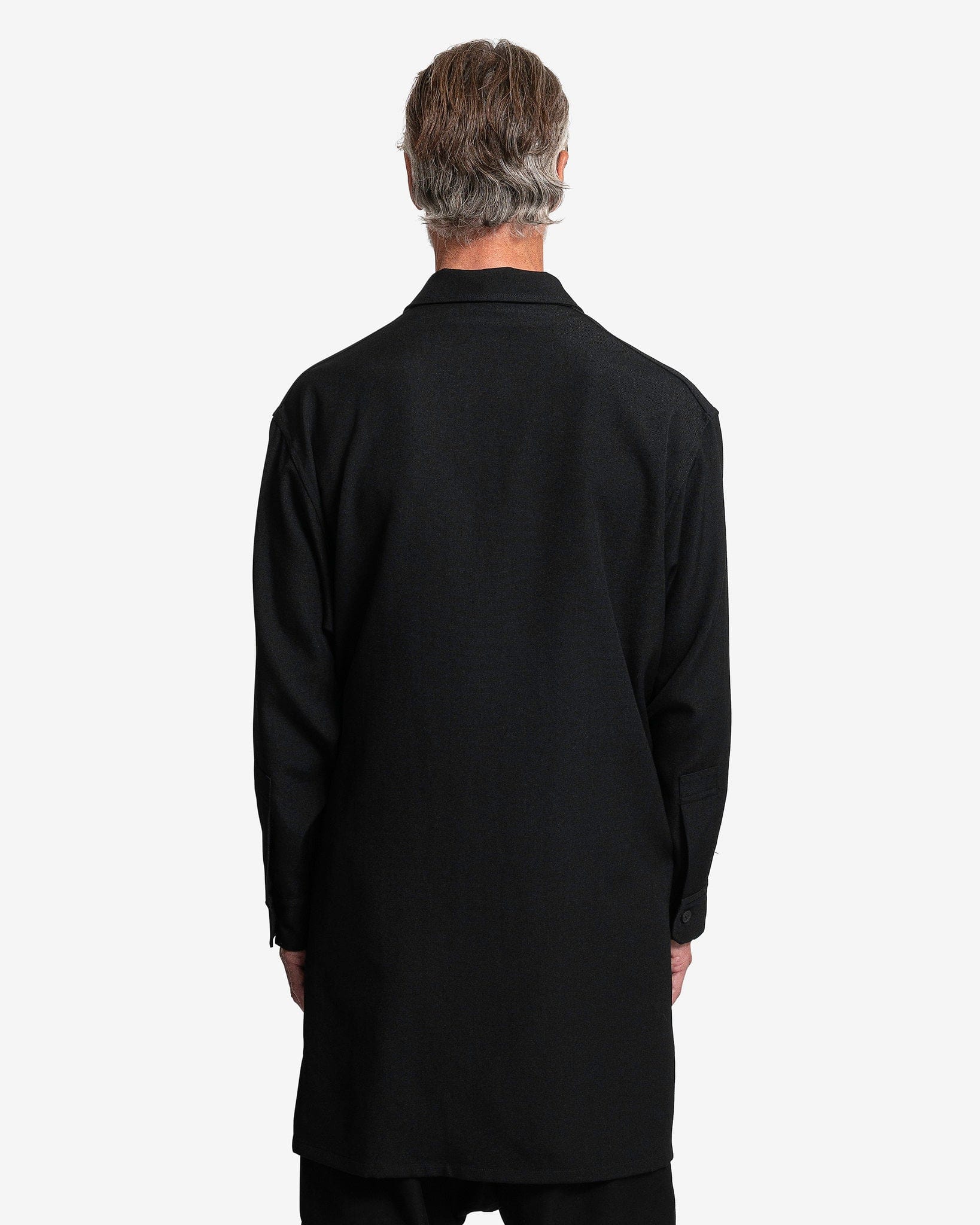 Army Gabardine Open Collar in Black