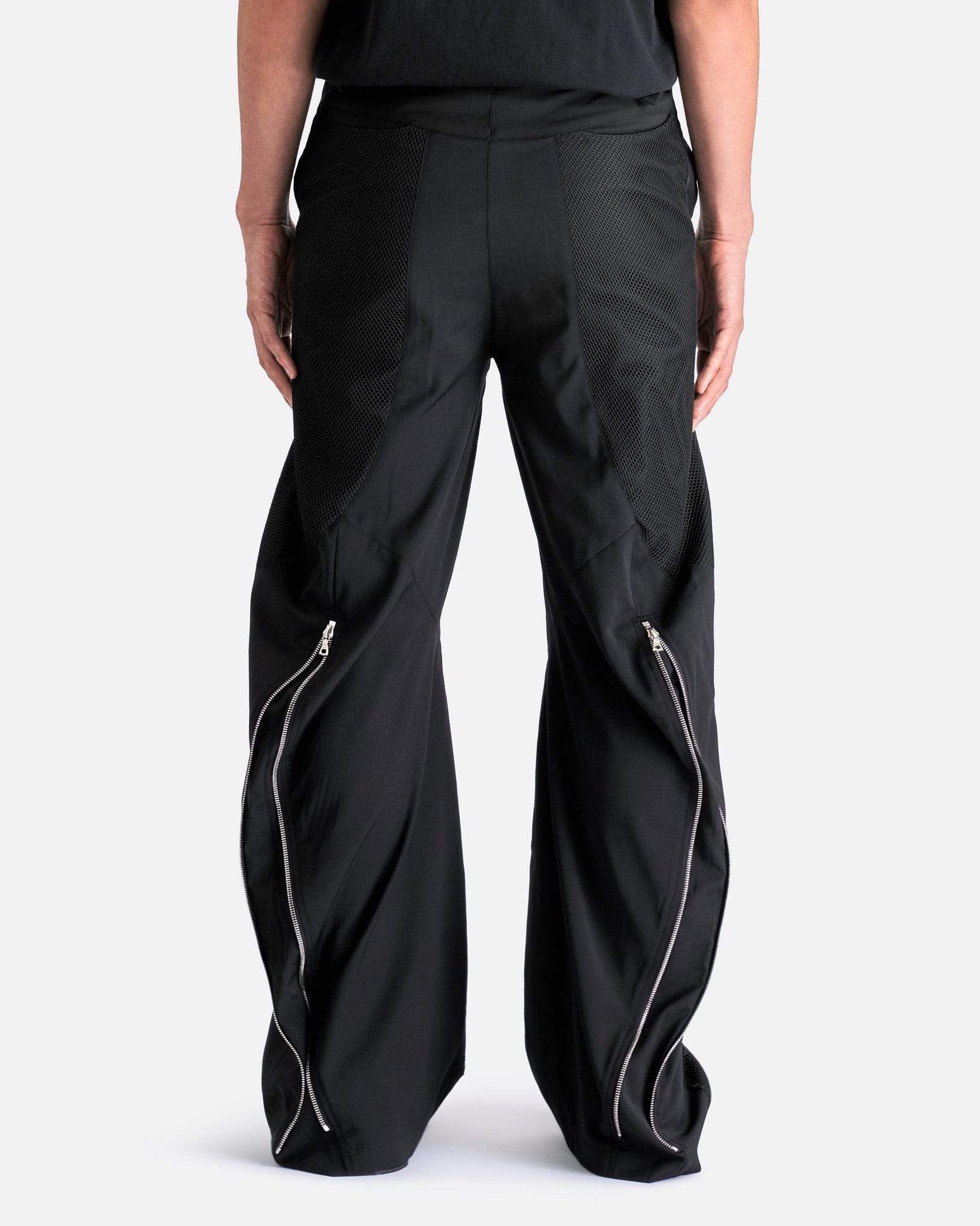Articulated Back-Zip Trousers in Black
