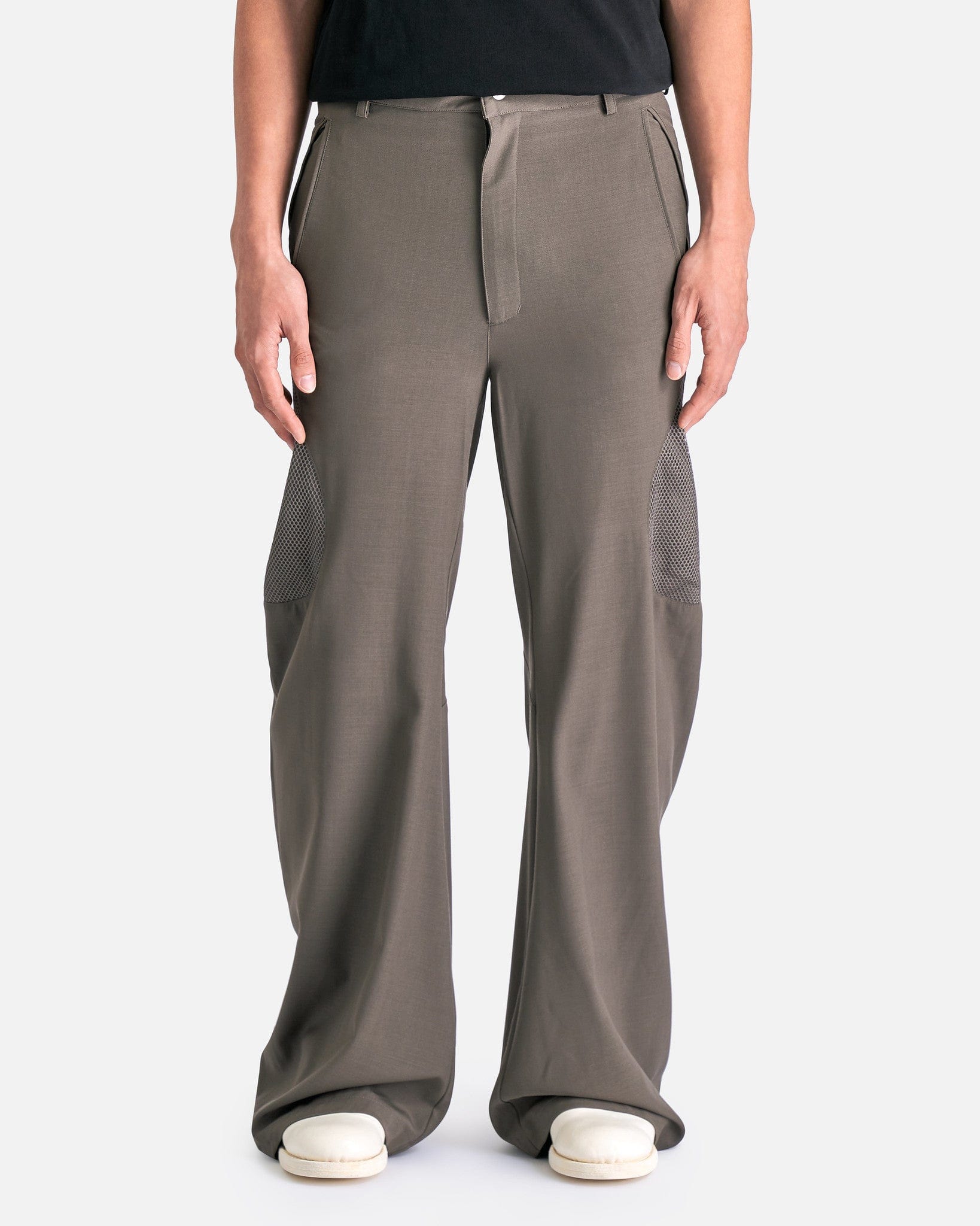 Articulated Back-Zip Trousers in Grey