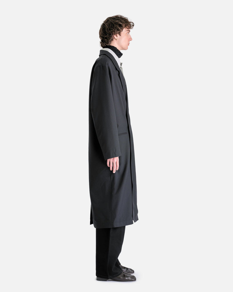 LEMAIRE Men's Coat Asymmetric Coat in Marine Melange