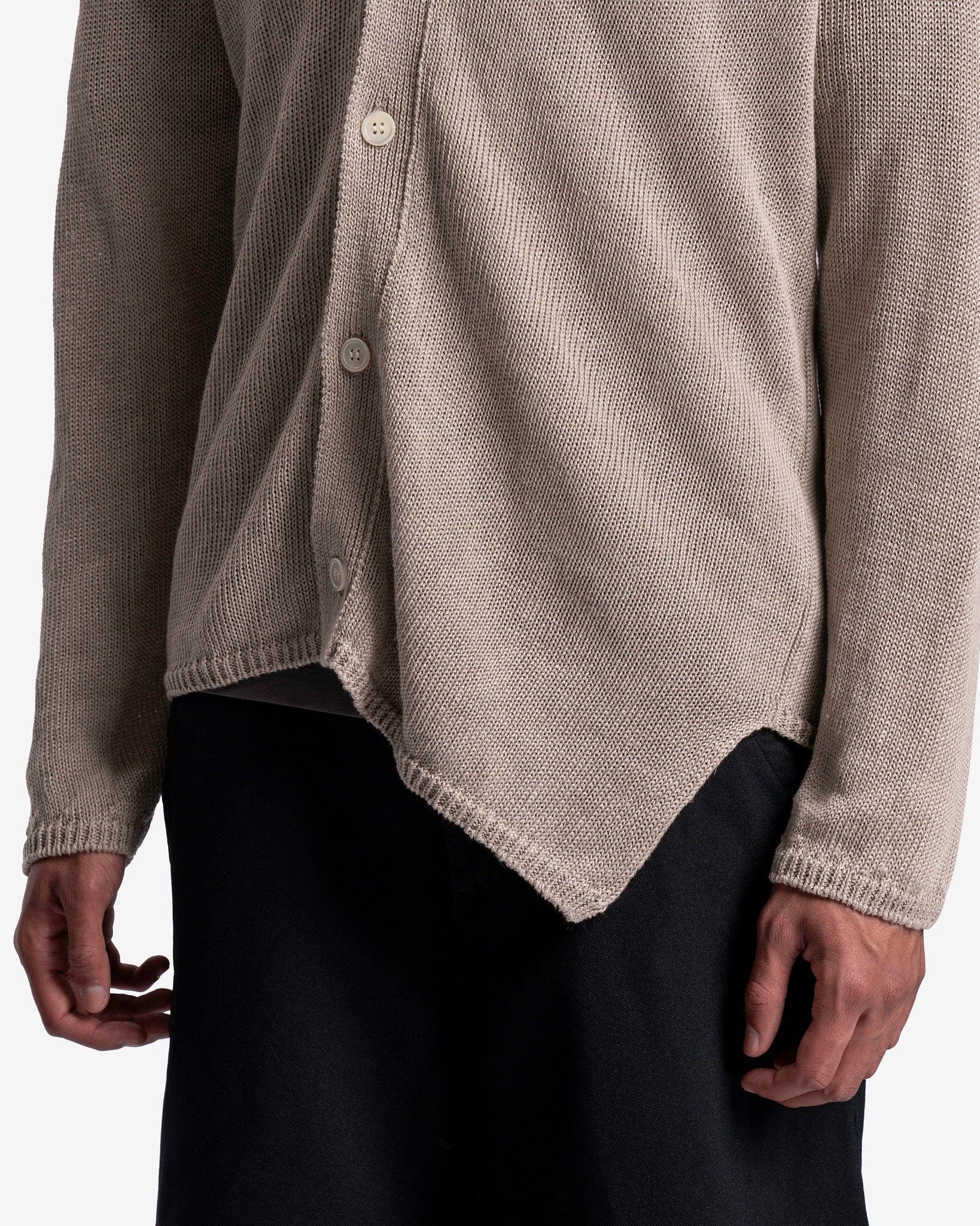 Asymmetrical Linen Cardigan in Beige – SVRN