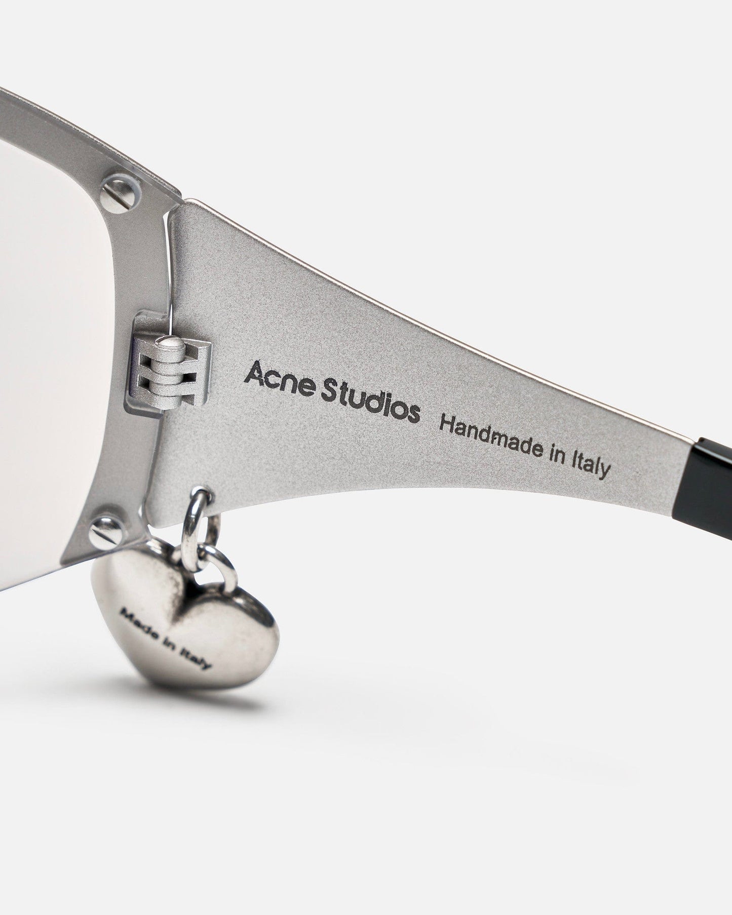 Acne Studios Eyewear OS Auggi Shield Sunglasses in Transparent Silver