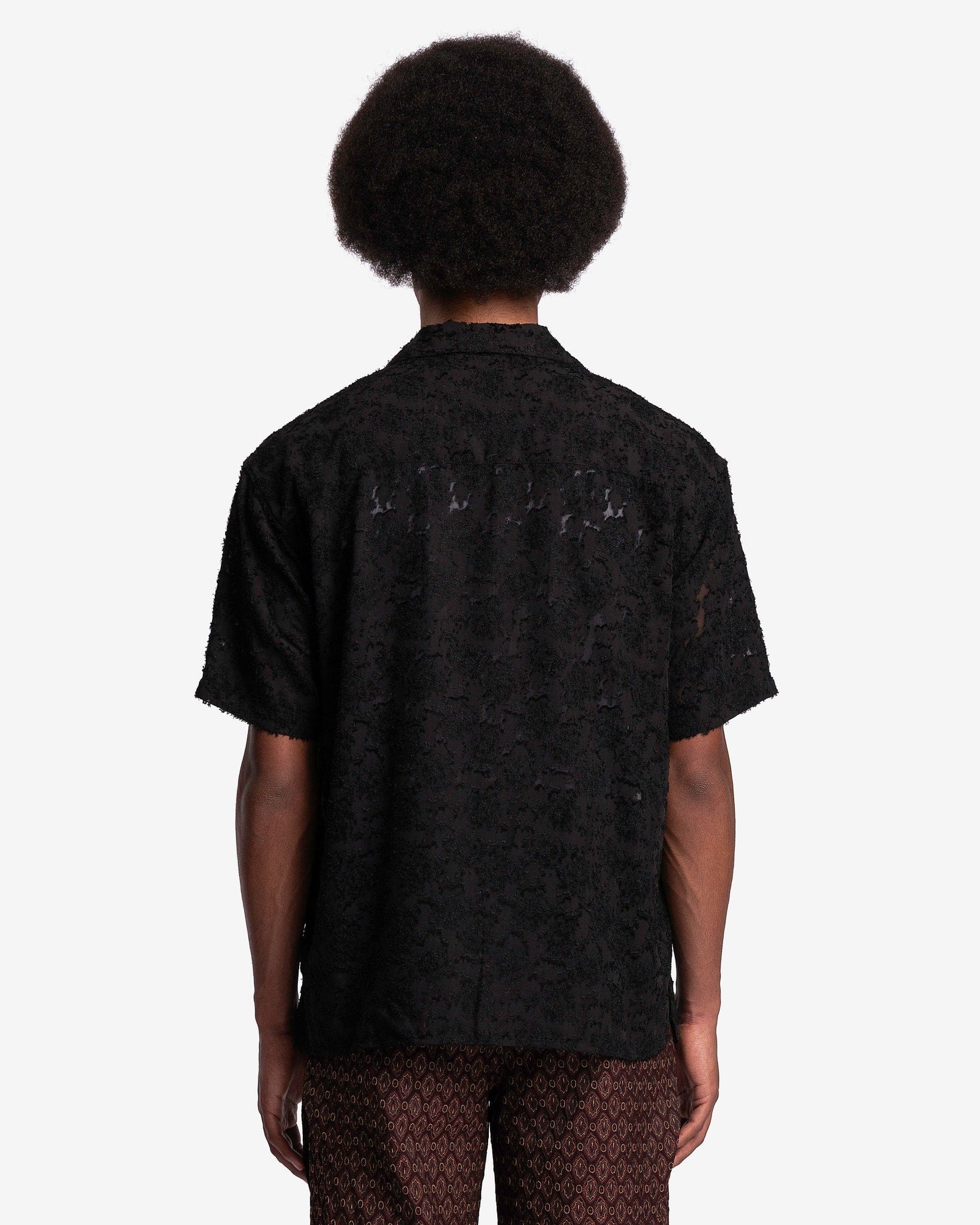 Bali Sheer Open Collar Shirt in Black – SVRN