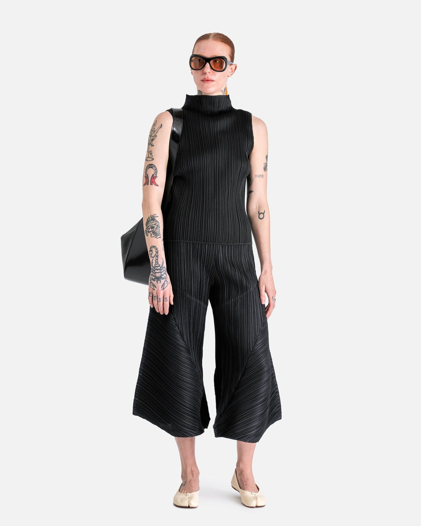 Pleats Please Issey Miyake Women Tops Basics Shirt in Black