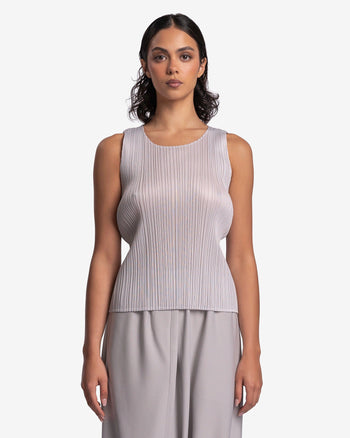Basics Tank Top in Gray by Pleats Please Issey Miyake