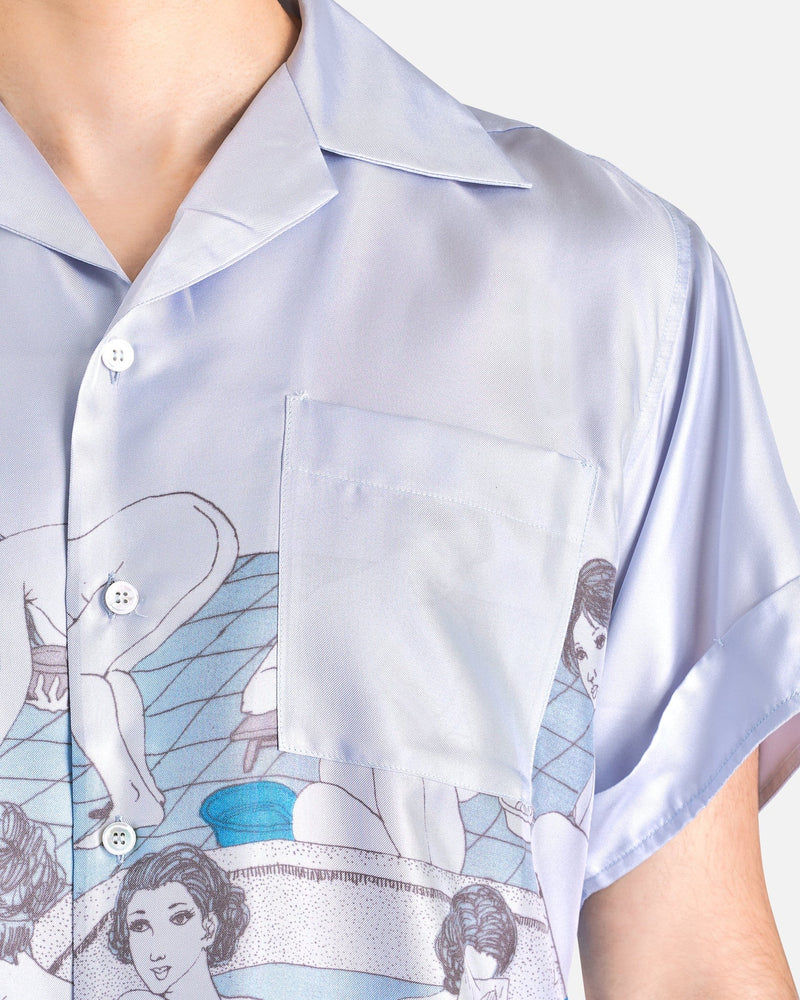 Enfants Riches Deprimes Men's Shirts Bath House Silk Chemise in Light Blue