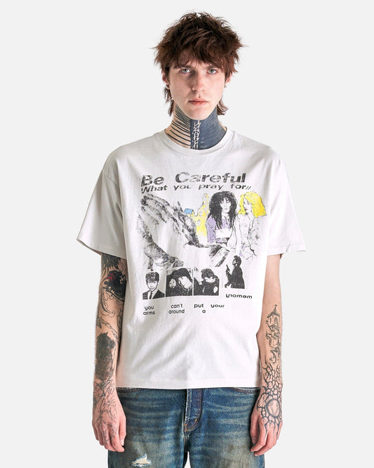 Enfants Riches Deprimes Men's Shirts Be Careful What You Pray For T-Shirt in Faded Ivory