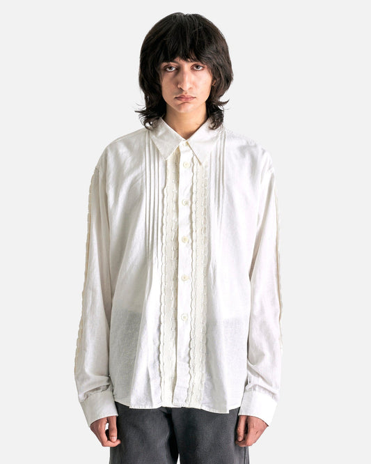 Our Legacy Men's Shirts Beyond Shirt in White Kitchen Weave