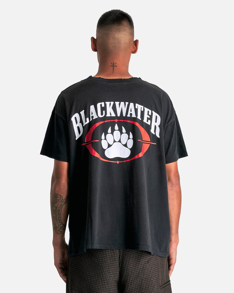 Willy Chavarria Men's T-Shirts 'Black Water' Easy T-Shirt in Washed Black