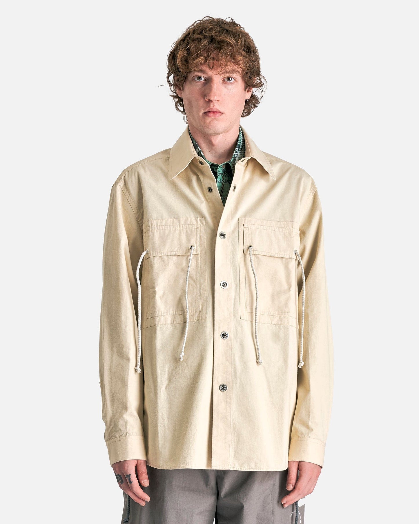 Craig Green Men's Shirts Block Overshirt in Beige