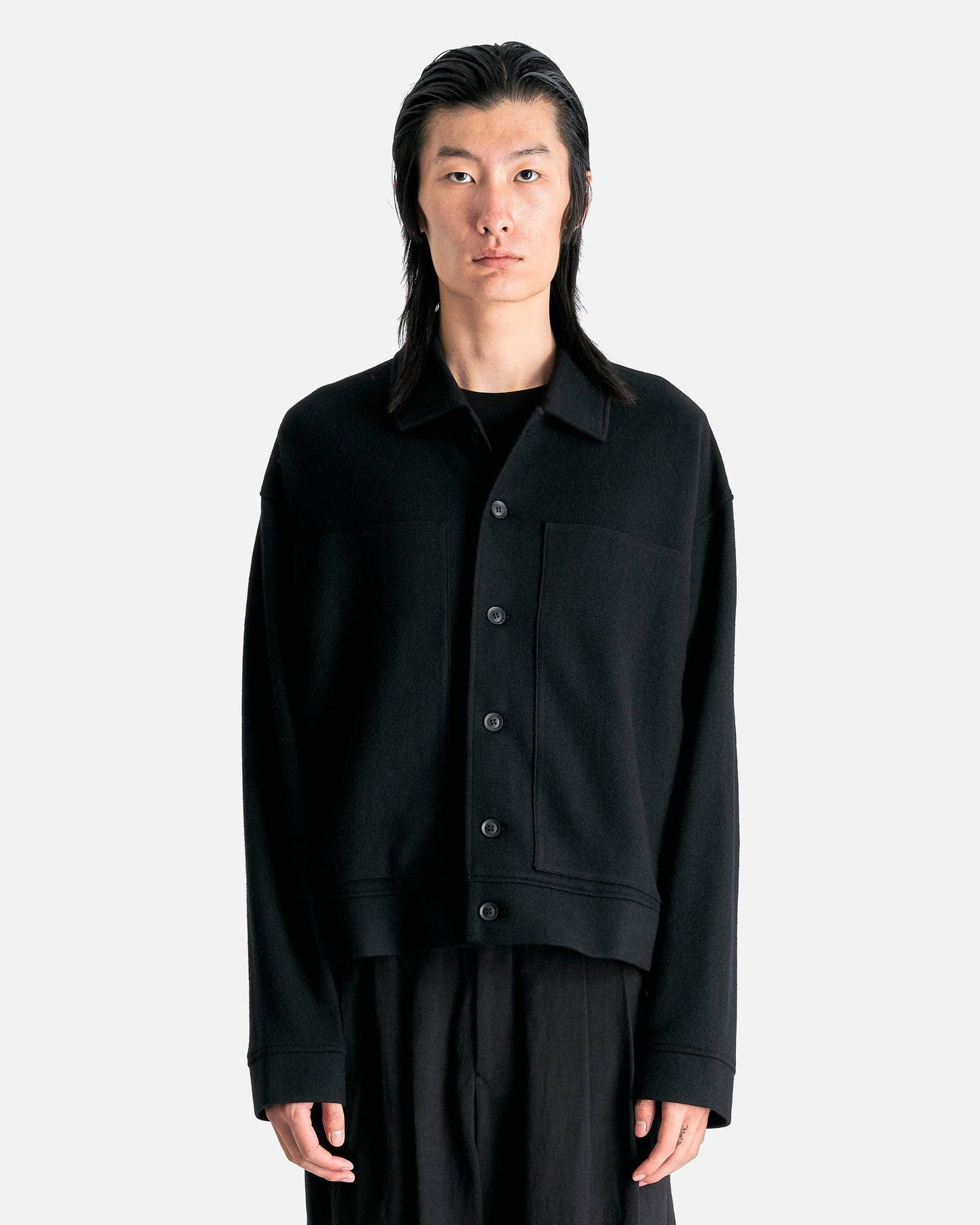 Yohji Yamamoto Pour Homme Men's Shirts 3 Blouson in Black