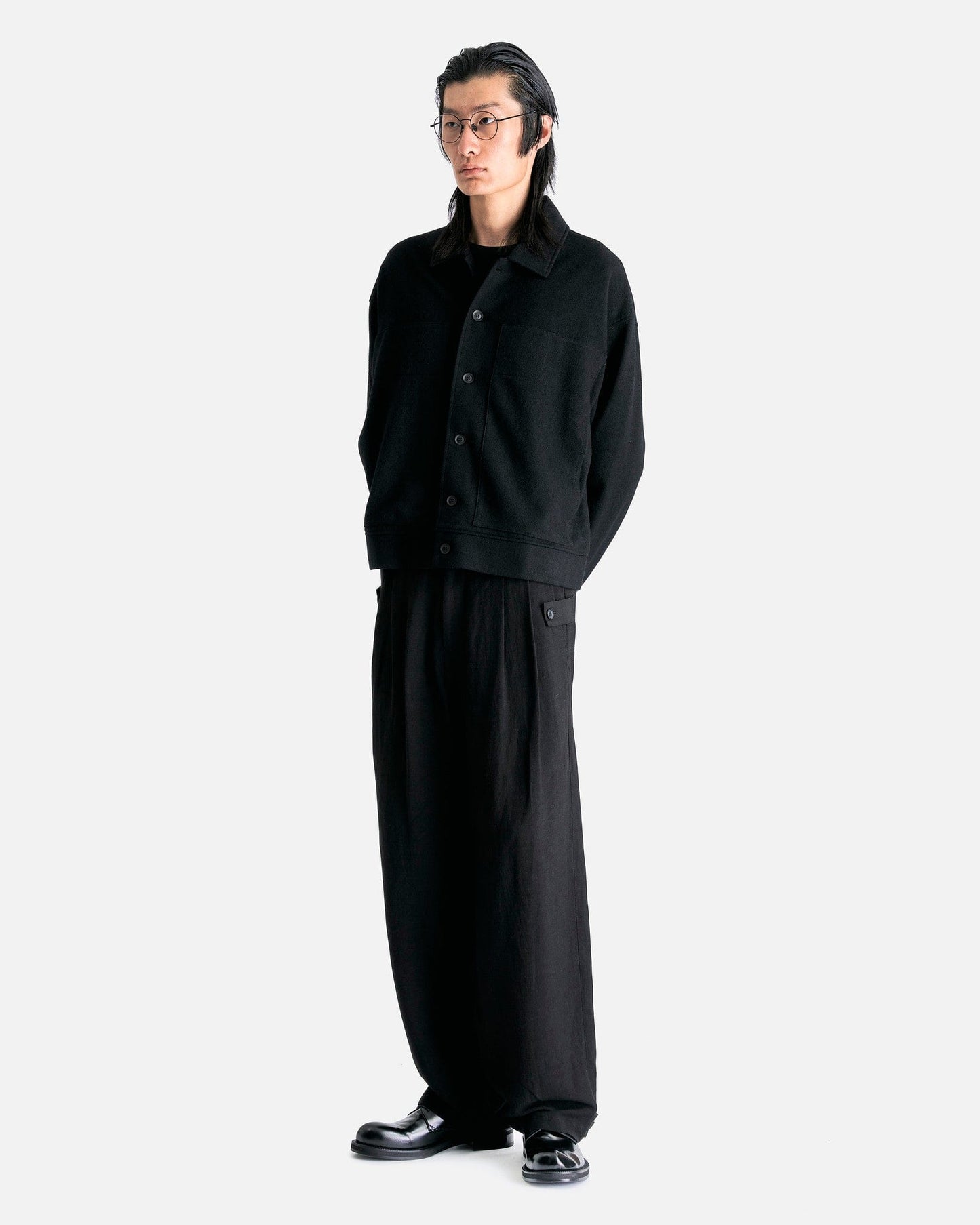 Yohji Yamamoto Pour Homme Men's Shirts 3 Blouson in Black