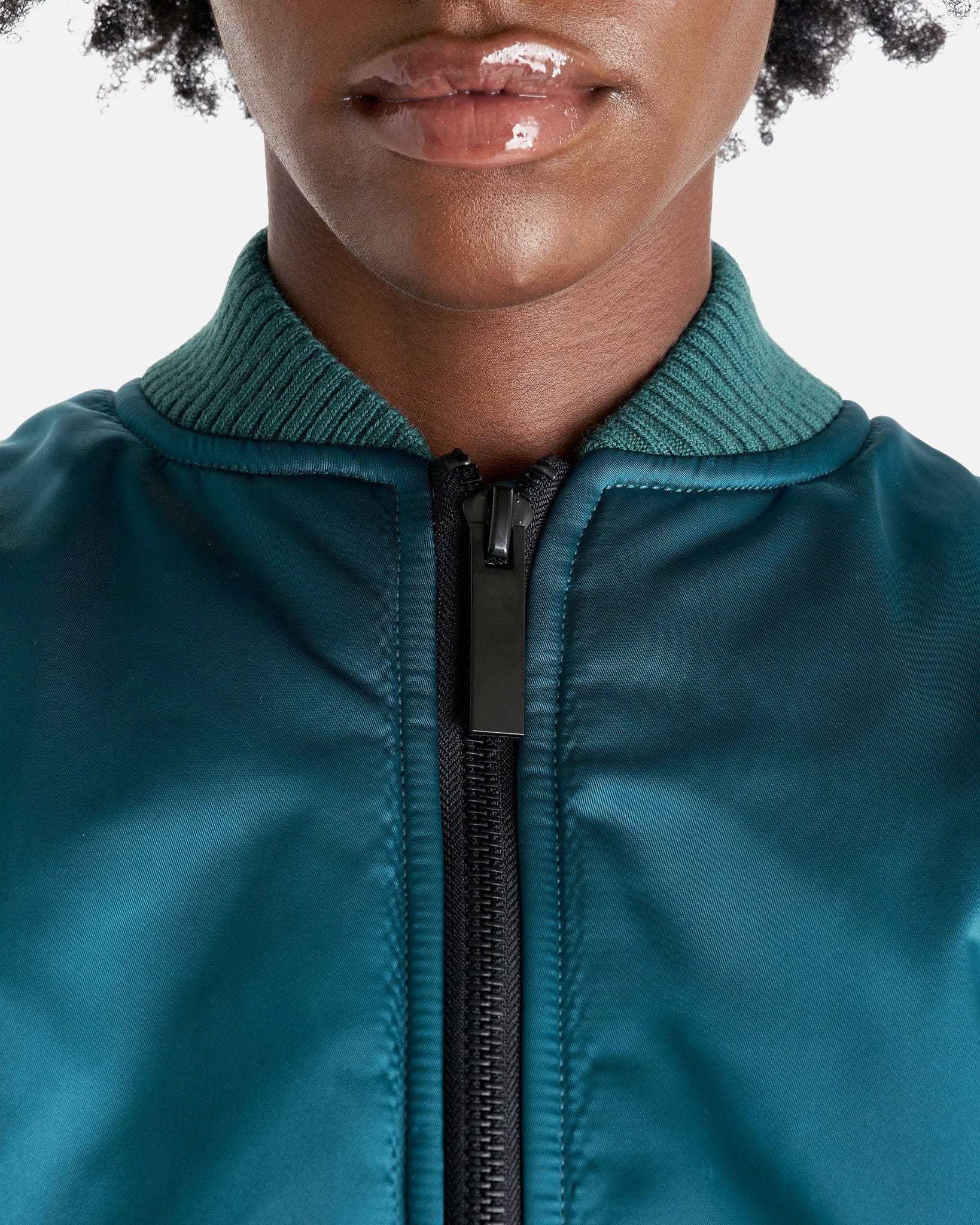 Bomber Jacket in Satin Petrol – SVRN