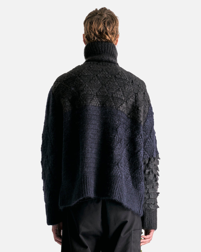 NAMACHEKO Men Sweaters XL Borrujered Zip-up Cardigan in Rich Navy