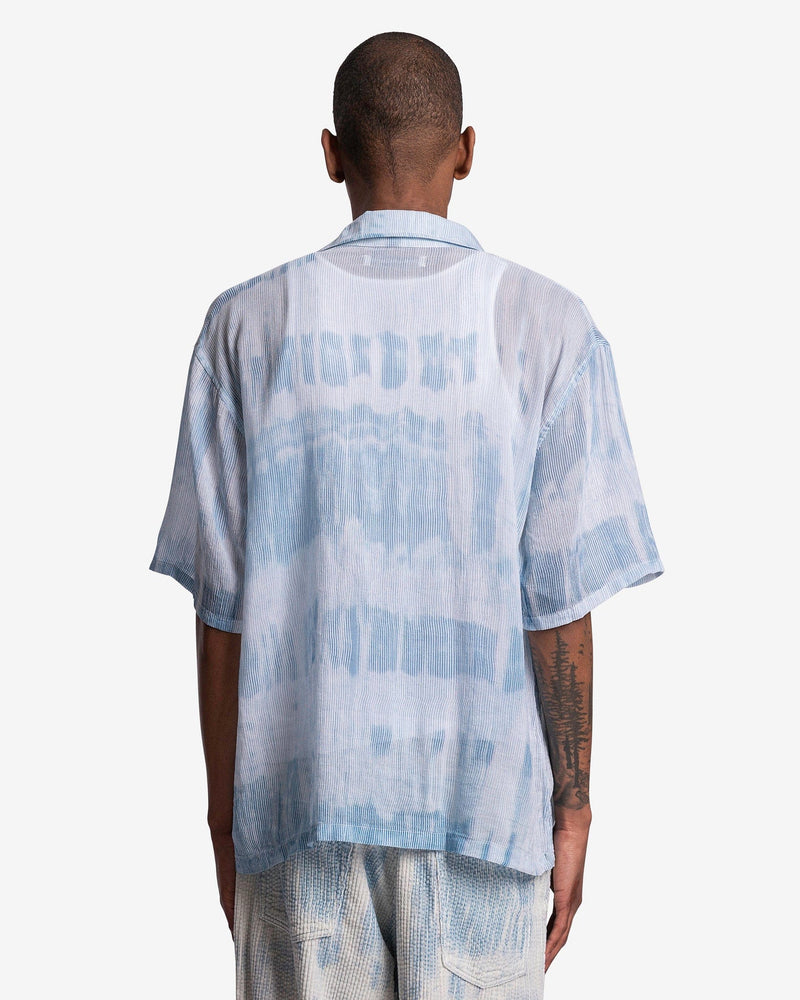 Box Shirt Short Sleeve in Blue Brush Stroke Print – SVRN