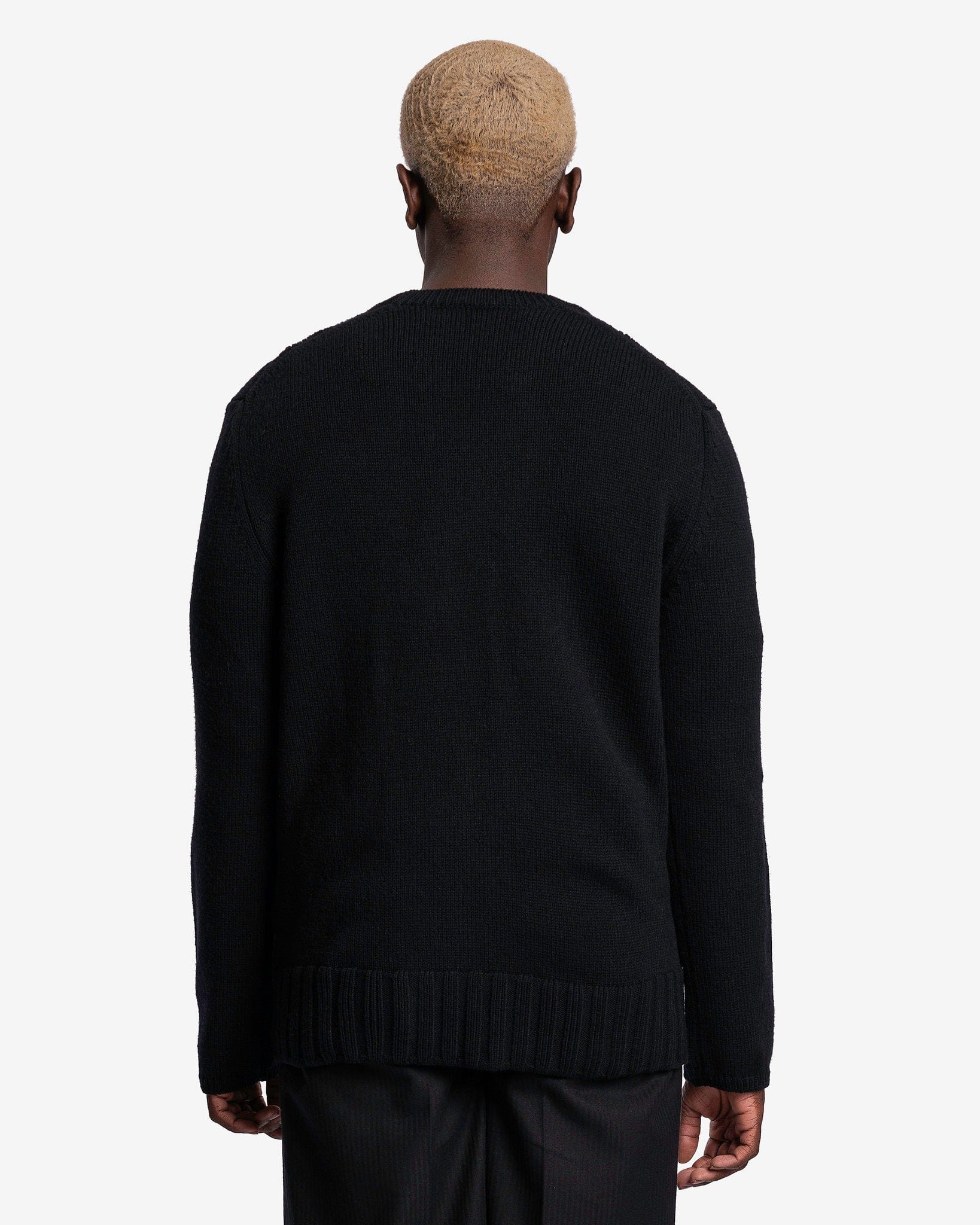 Comme des Garcons Homme Deux Men's Sweater Cable Knit Sweater in Black