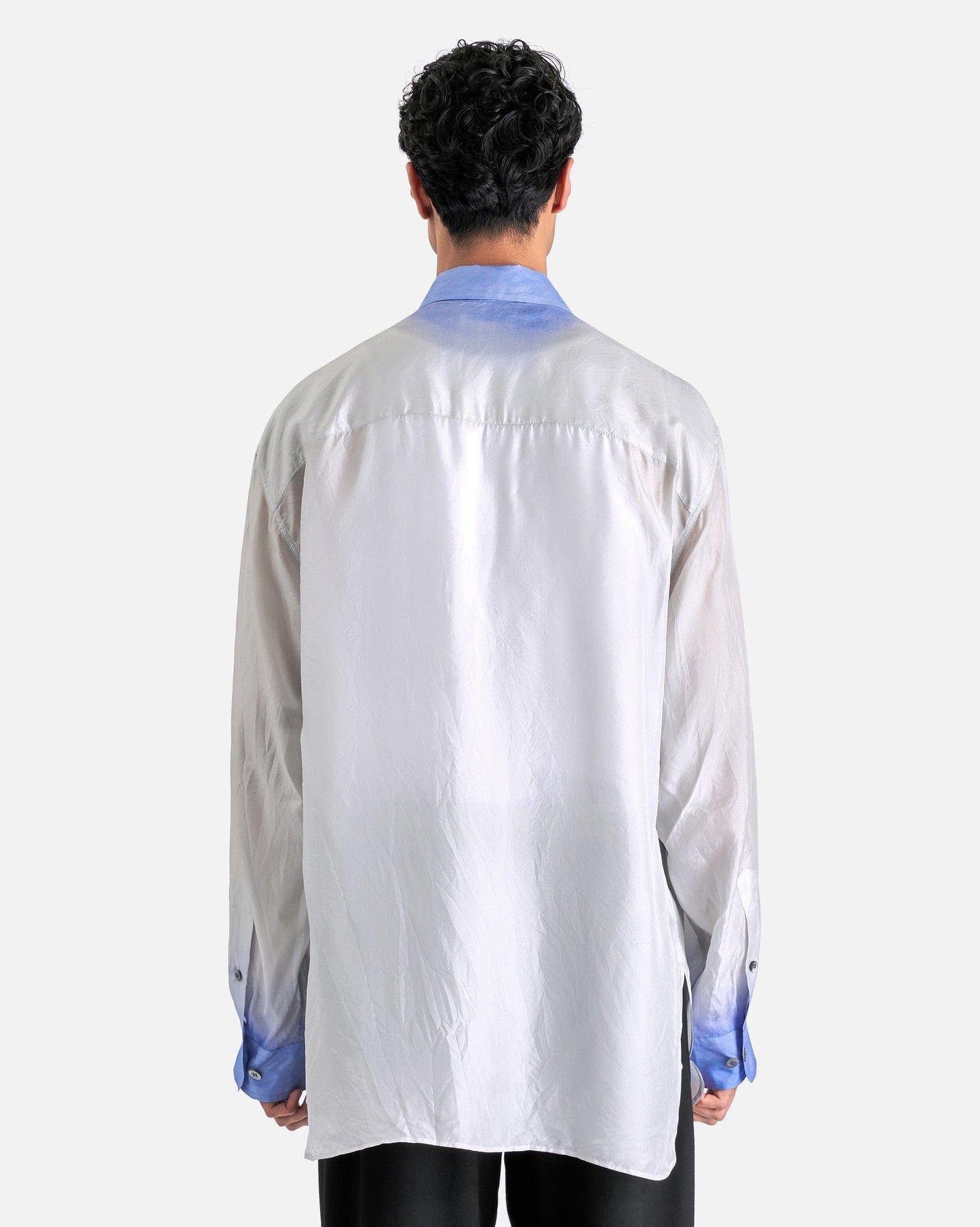 Dries Van Noten Men's Shirts Calander Tris Shirt in Blue