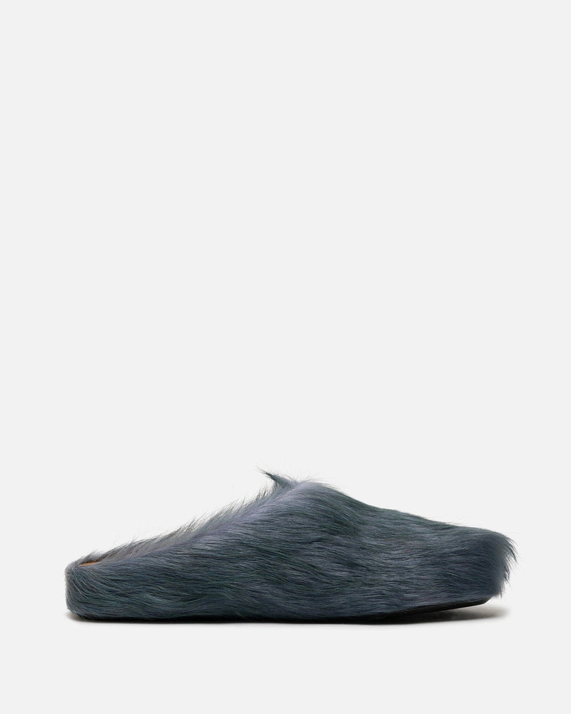 Marni Men's Shoes Calf-Hair Sabot in Blue