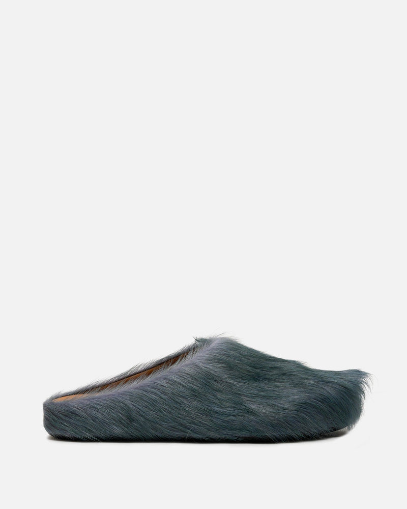 Marni Men's Shoes Calf-Hair Sabot in Blue