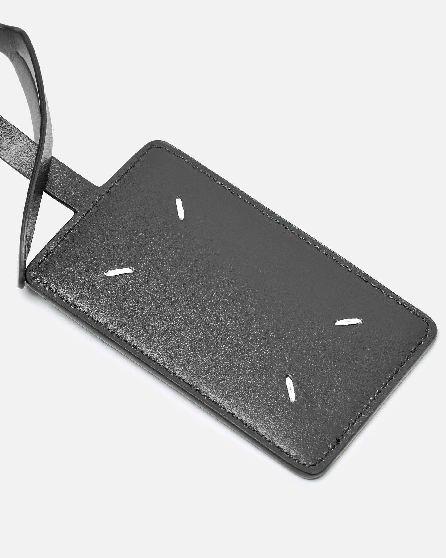 Maison Margiela Leather Goods O/S Calf Leather Luggage Tag in Black