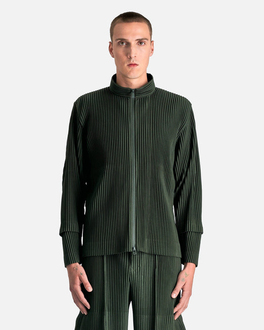 Homme Plissé Issey Miyake Men's Coat Cargo Jacket in Deep Green